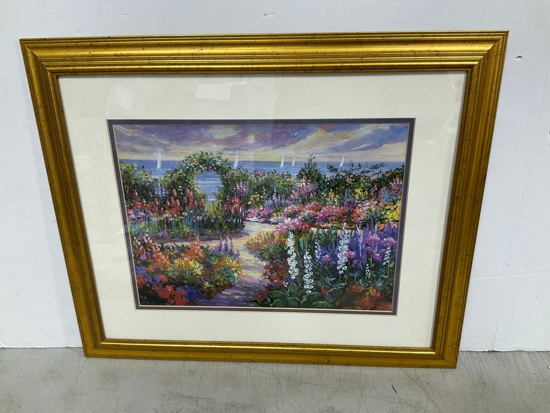 Framed and Signed Floral Artwork (19inx23in) (1 of 1)