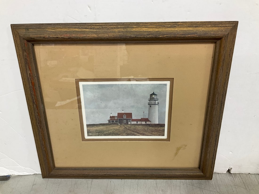 Framed 'Evening At Cape Cod' Art Print Signed David Knowlton (17inx15in): Framed 'Evening At Cape Cod' Art Print Signed David Knowlton (17inx15in)