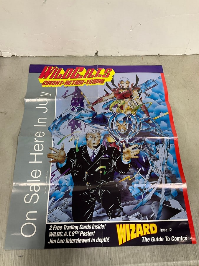 Vintage Wizard Comic Magazine Wild Cats Promo Poster - 1992 (17inx21in): Vintage Wizard Comic Magazine Wild Cats Promo Poster - 1992 (17inx21in)