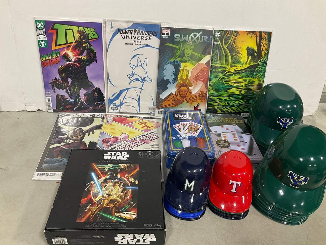 Star Wars Puzzle, Dominoes, Various Comics, Sports Bowl Caps, and more: Star Wars Puzzle, Dominoes, Various Comics, Sports Bowl Caps, and more