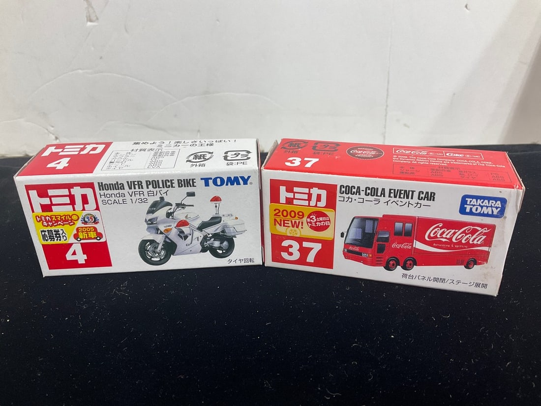 Tomy Honda VFR Police Bike and Coca-Cola Event Model Cars *new in box*: Tomy Honda VFR Police Bike and Coca-Cola Event Model Cars *new in box*