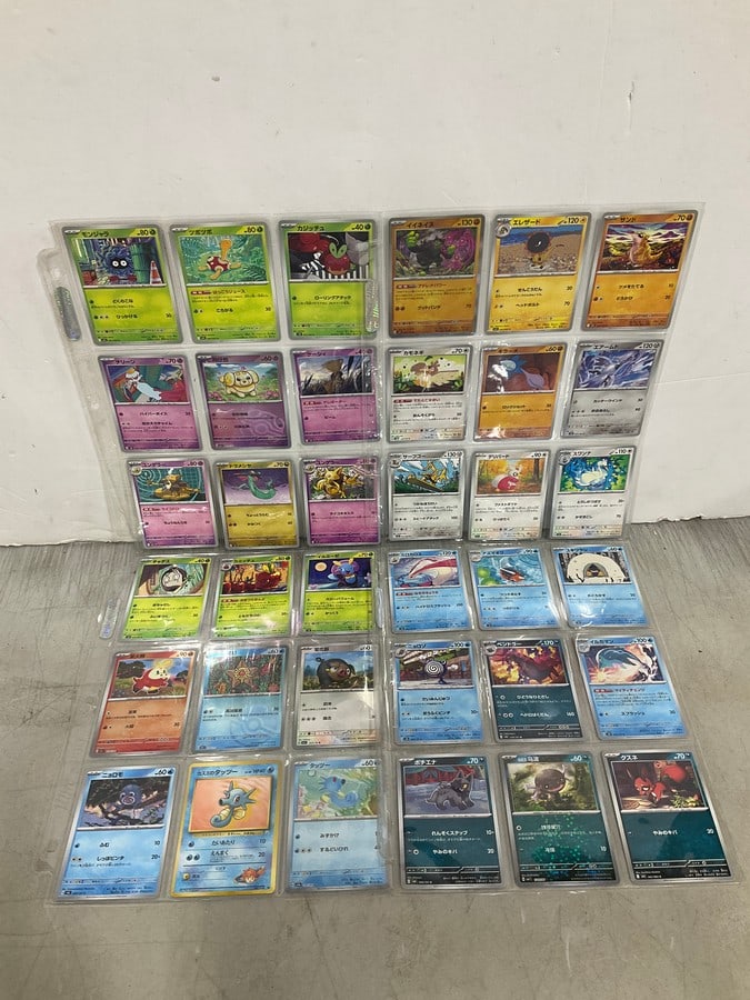 Various japanese Pokemon cards in collector sheets: Various japanese Pokemon cards in collector sheets