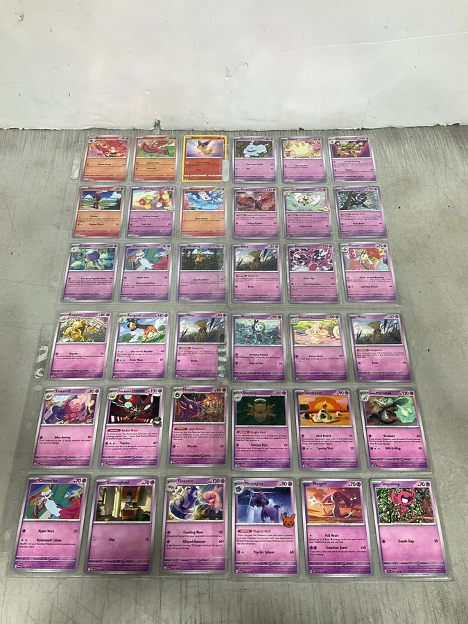 Various Pokemon cards in collector sheets: Various Pokemon cards in collector sheets