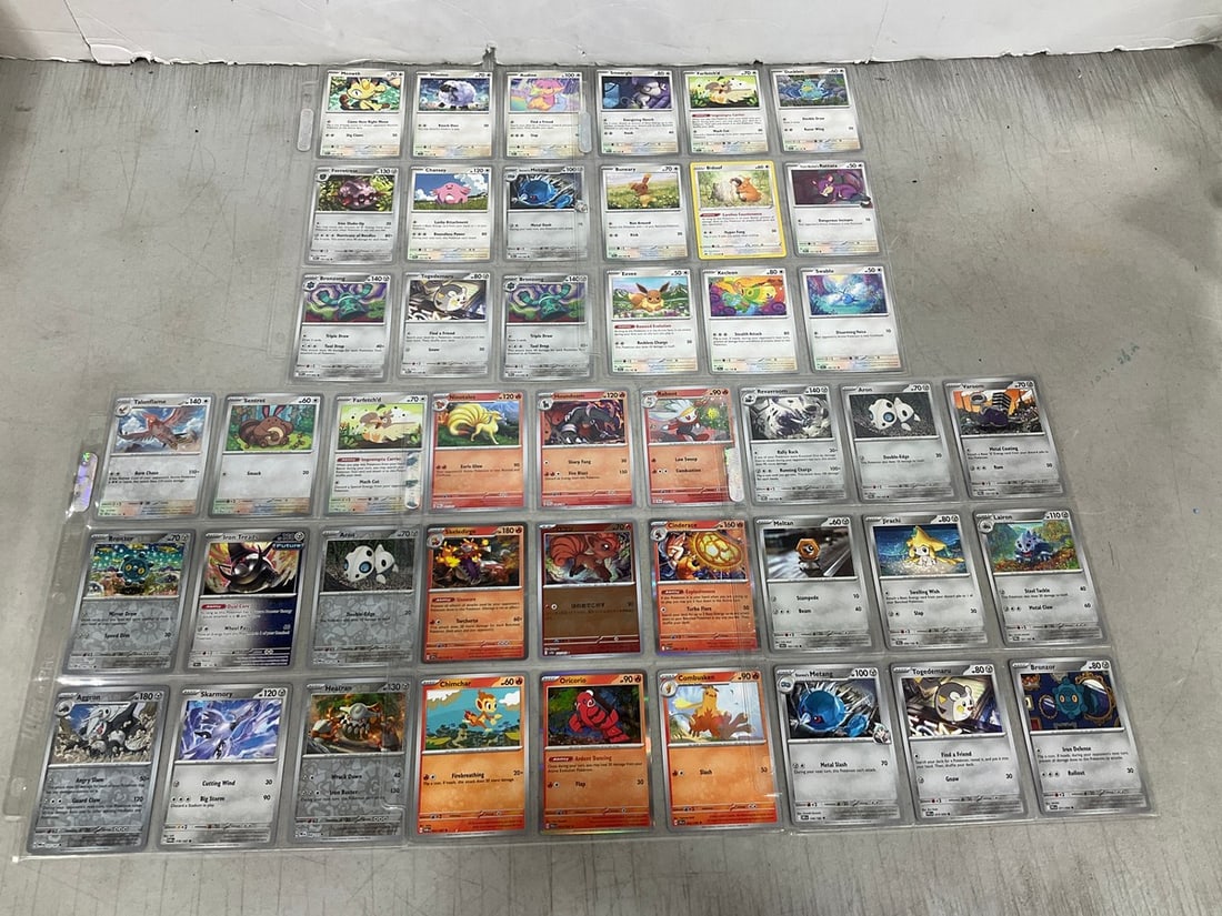 Various Pokemon cards in collector sheets: Various Pokemon cards in collector sheets