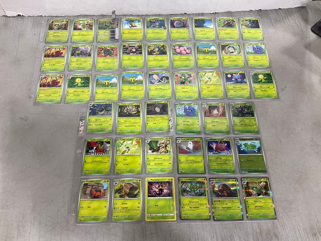 Various Pokemon cards in collector sheets: Various Pokemon cards in collector sheets