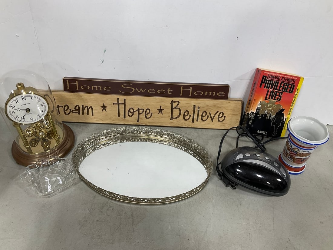 Wall Hanging Signs, Howard Miller Clock, Serving Tray, and more (Tallest - 9.5in): Wall Hanging Signs, Howard Miller Clock, Serving Tray, and more (Tallest - 9.5in)