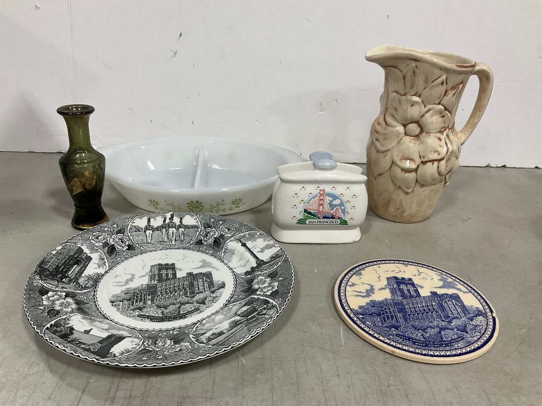 Ceramic Plates, Pyrex Serving Dish, Ceramic Pitcher, and more (Tallest - 8.5in): Ceramic Plates, Pyrex Serving Dish, Ceramic Pitcher, and more (Tallest - 8.5in)