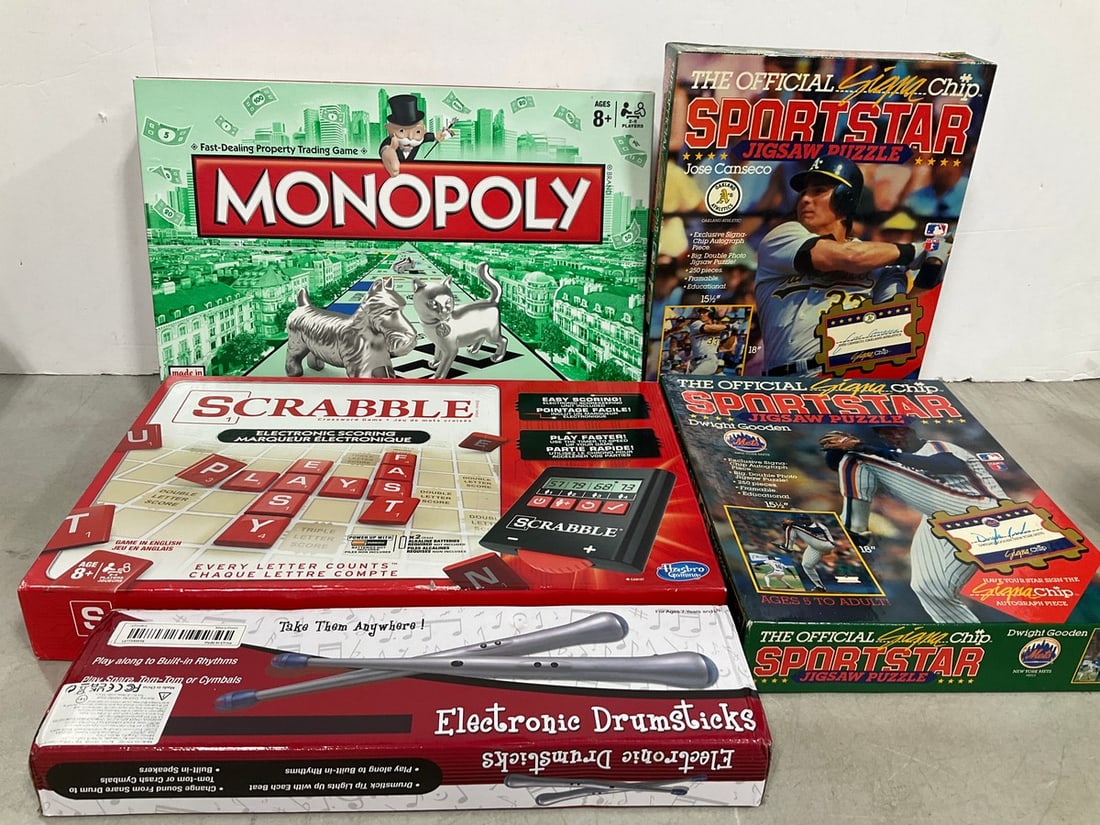Sportstar Jigsaw Puzzles, Electronic Drumsticks, and Board Games: Sportstar Jigsaw Puzzles, Electronic Drumsticks, and Board Games