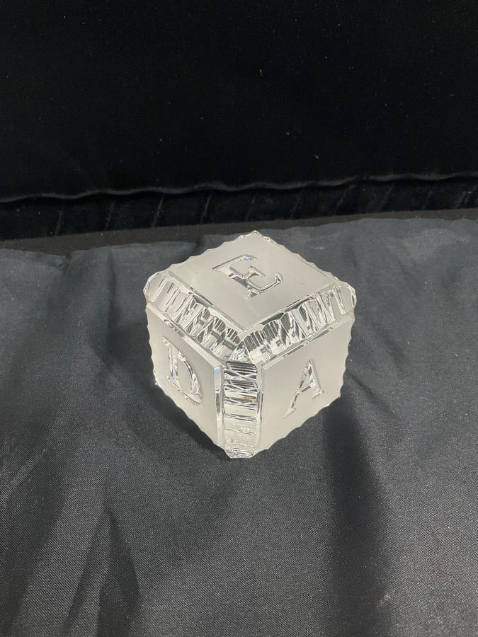 Waterford crystal ABCDE block(2.5in.x2.5in.x2.5in.): Waterford crystal ABCDE block(2.5in.x2.5in.x2.5in.)