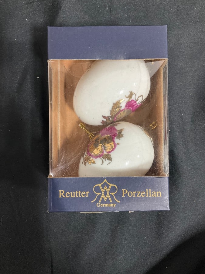 Reutter Porzellan porcelain egg ornaments: Reutter Porzellan porcelain egg ornaments