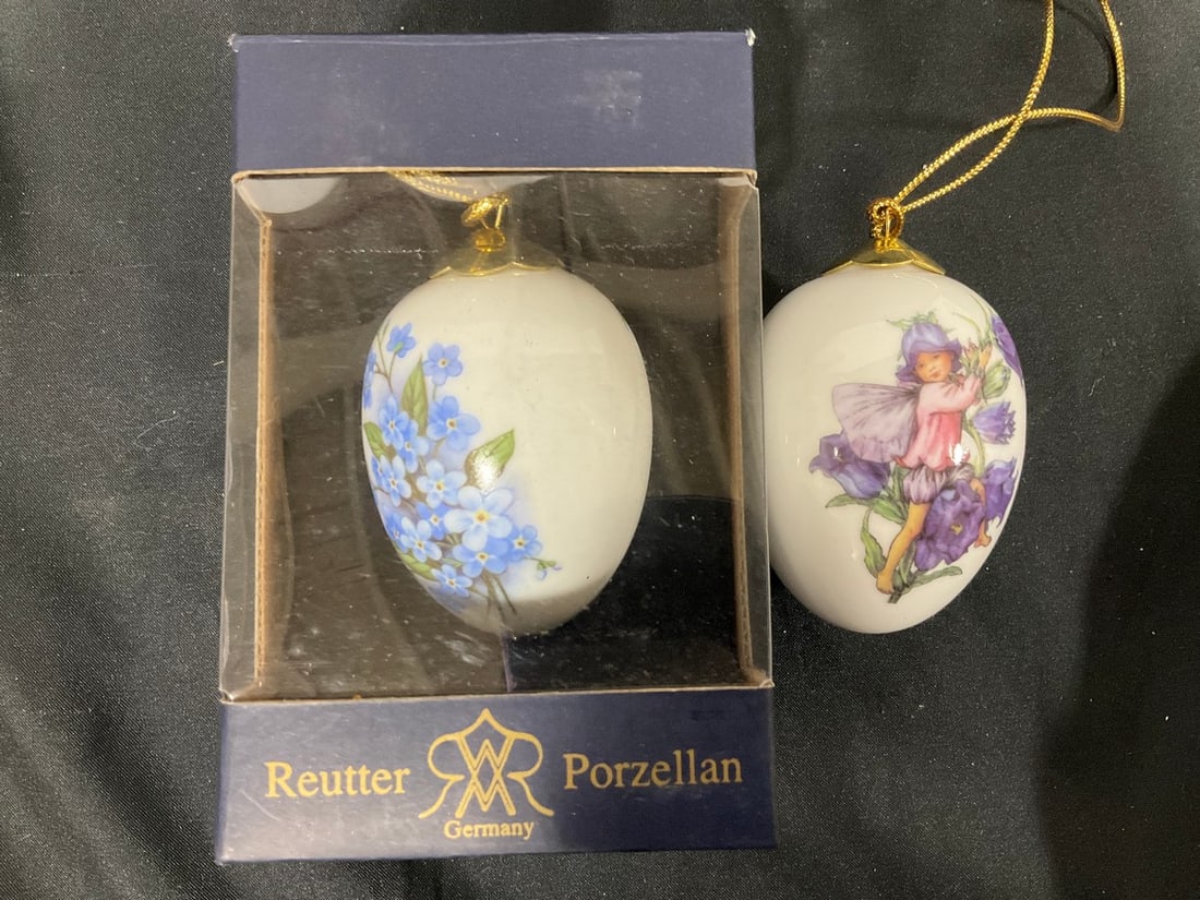Reutter Porzellan porcelain egg ornaments: Reutter Porzellan porcelain egg ornaments