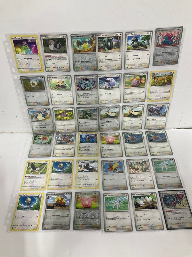 Various Pokemon cards in collector sheets (1 of 1)