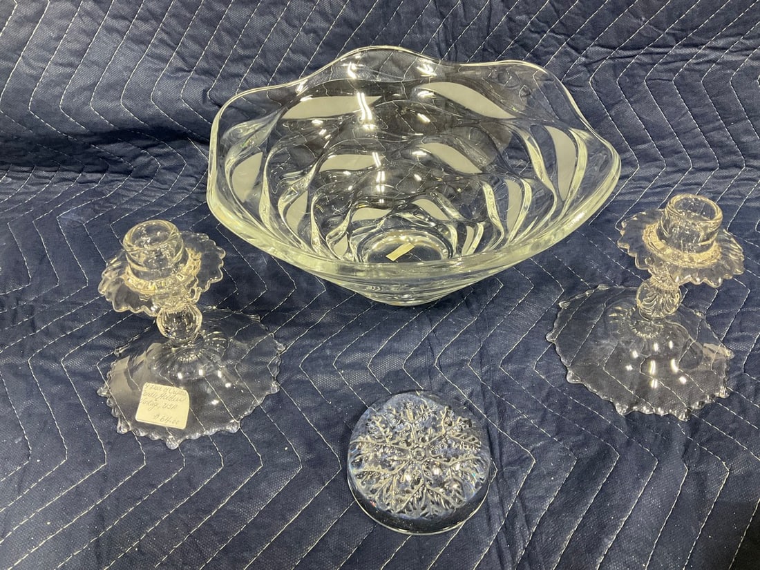 Crystal cut candleholders(5.5in.tall, crystal bowl, and more: Crystal cut candleholders(5.5in.tall, crystal bowl, and more