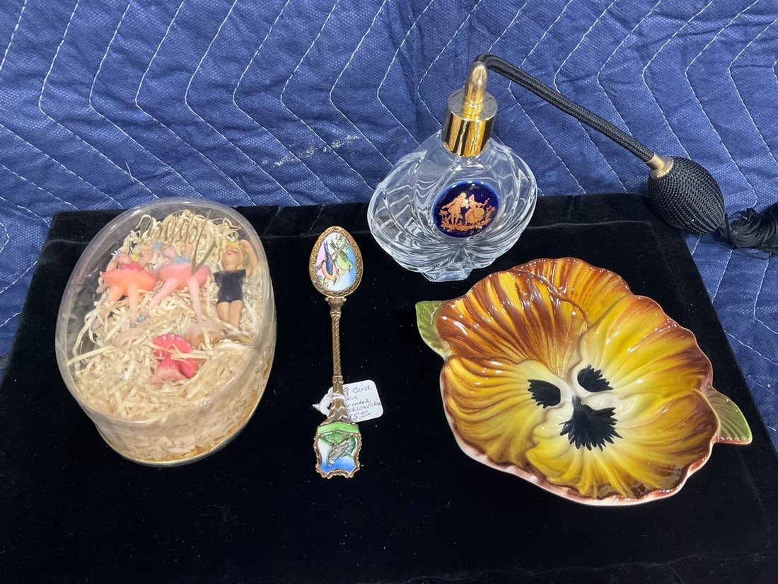 Vintage italian candy dish, glass perfume bottle(5in.tall), and more: Vintage italian candy dish, glass perfume bottle(5in.tall), and more