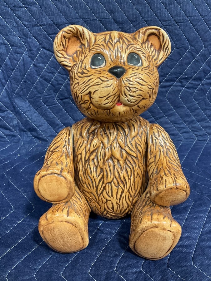 Handpainted Ceramic Teddy Bear Figure (8in Tall): Handpainted Ceramic Teddy Bear Figure (8in Tall)