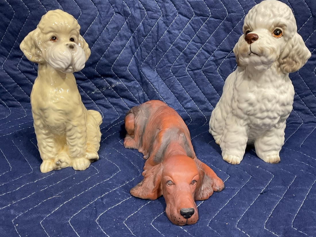 Various Ceramic Dog Figures/Planter (Aldon, and more) Tallest - 8in: Various Ceramic Dog Figures/Planter (Aldon, and more) Tallest - 8in