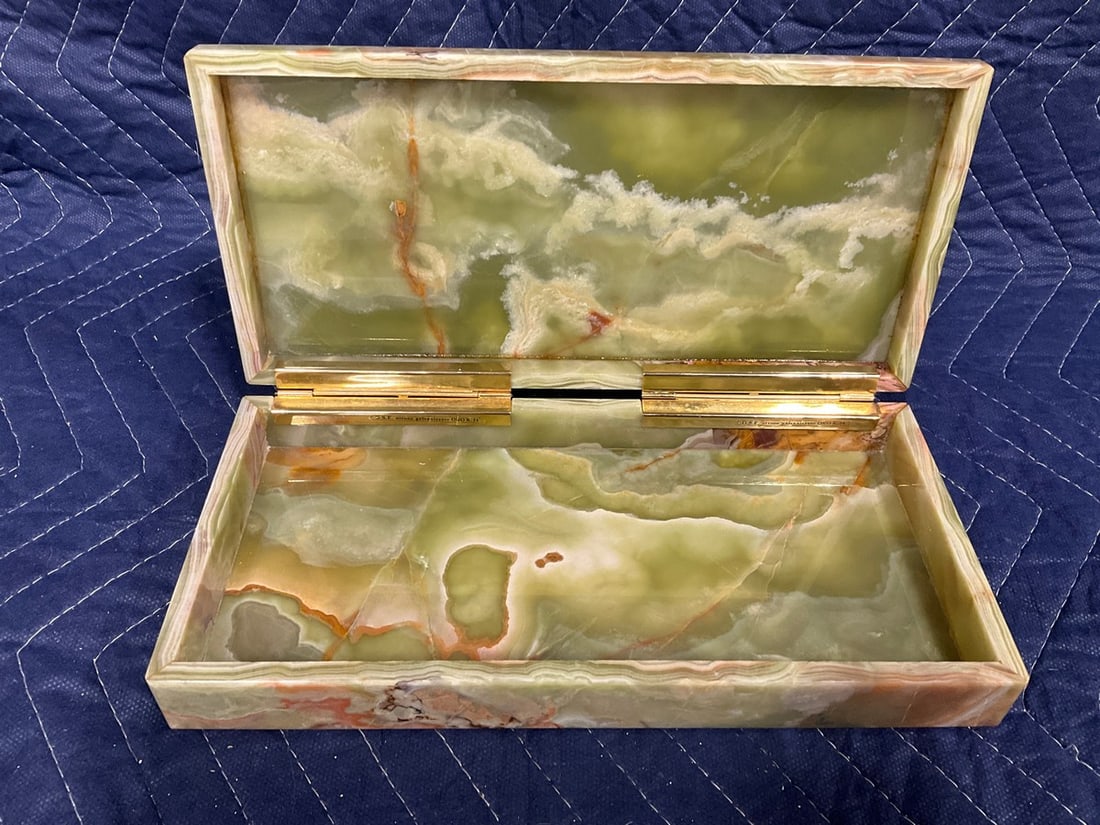 Vintage Green Onyx Marble Trinket Box (2inx10inx5in): Vintage Green Onyx Marble Trinket Box (2inx10inx5in)