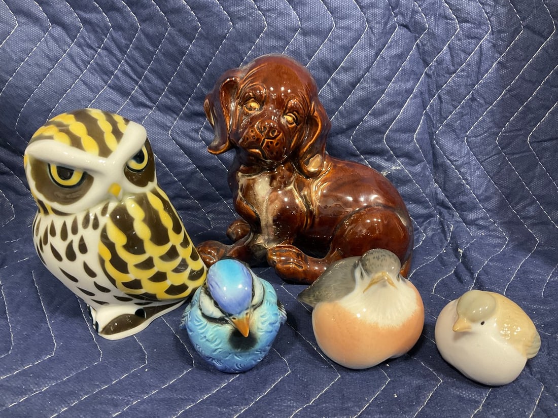 Various Porcelain Animal Figures - Goebel, and more(Tallest - 6in): Various Porcelain Animal Figures - Goebel, and more(Tallest - 6in)