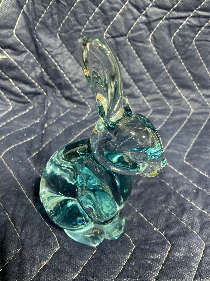 Blue Crystal Bunny Figure (5.5in Tall): Blue Crystal Bunny Figure (5.5in Tall)