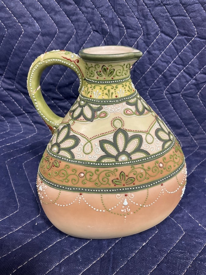 Handpainted Nippok Pitcher (7in Tall): Handpainted Nippok Pitcher (7in Tall)
