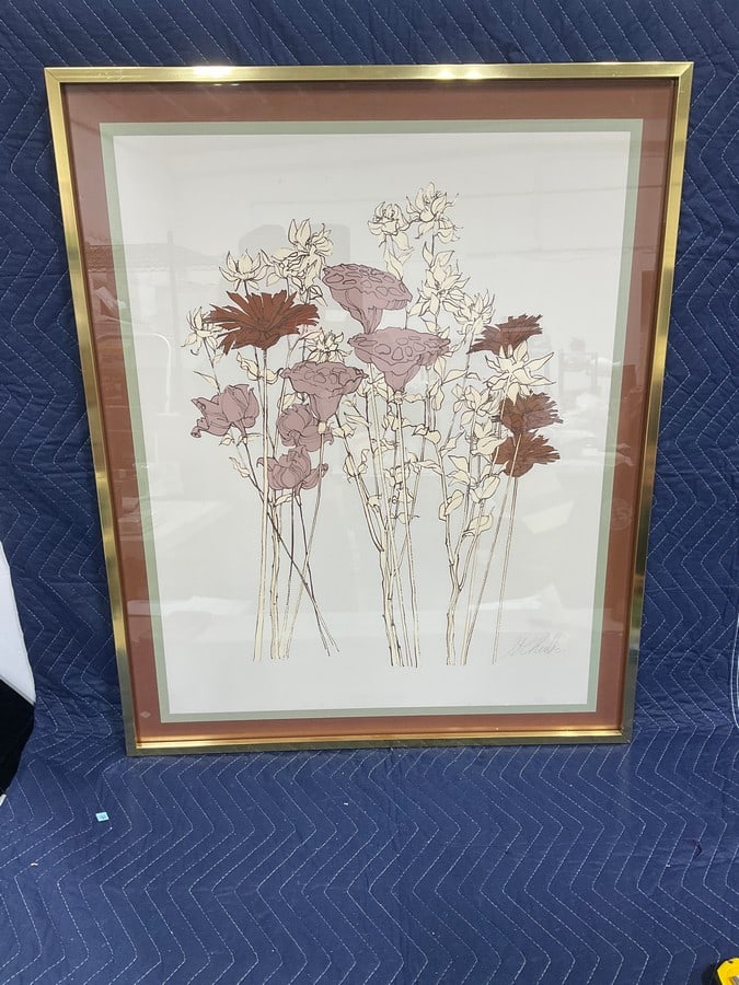 Framed and Signed Floral Art Print (26.5inx32.5in) (1 of 1)
