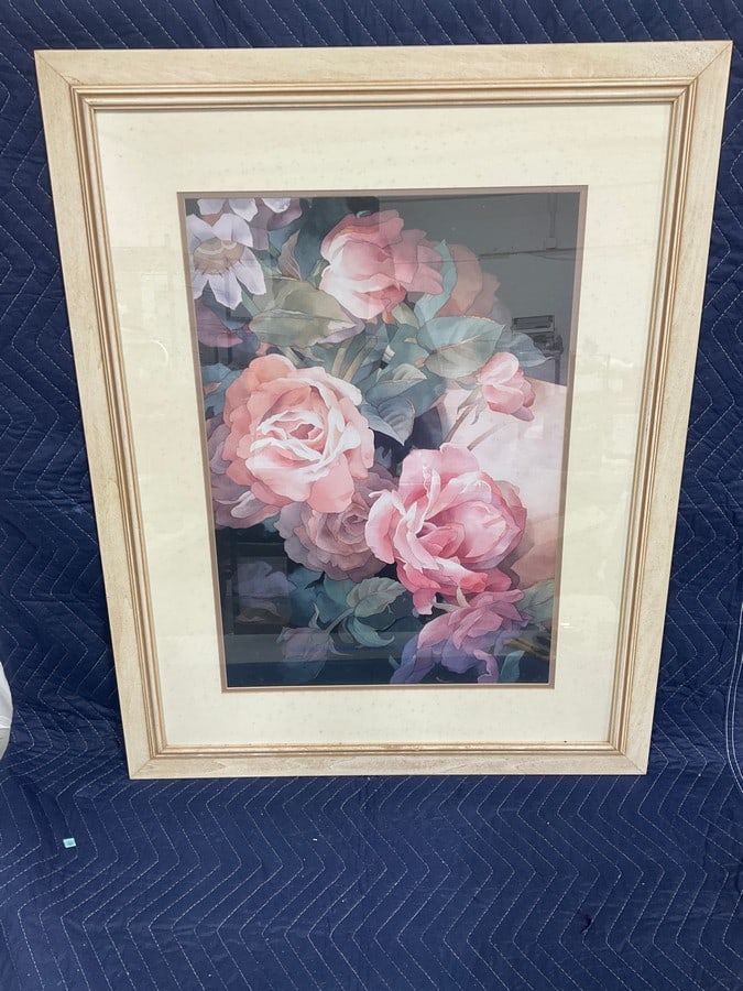 Framed floral artwork(27in.x34in.) (1 of 1)