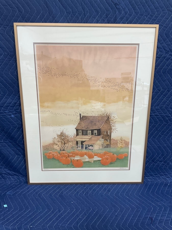 Framed Bucks County Homestead print by artist Billy Jacobs(23.5in.x30in.): Framed Bucks County Homestead print by artist Billy Jacobs(23.5in.x30in.)