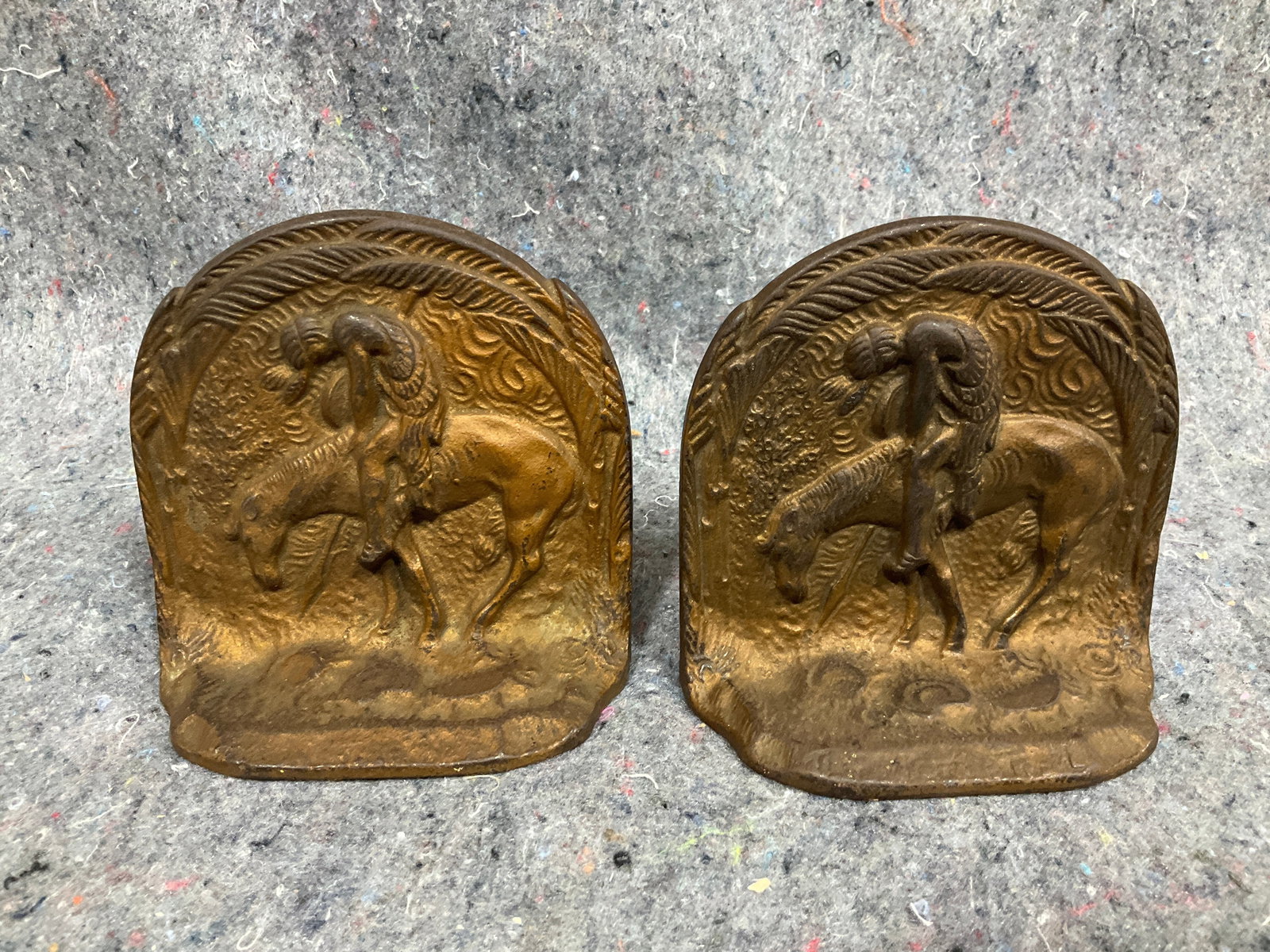 Brass bookends: Brass bookends