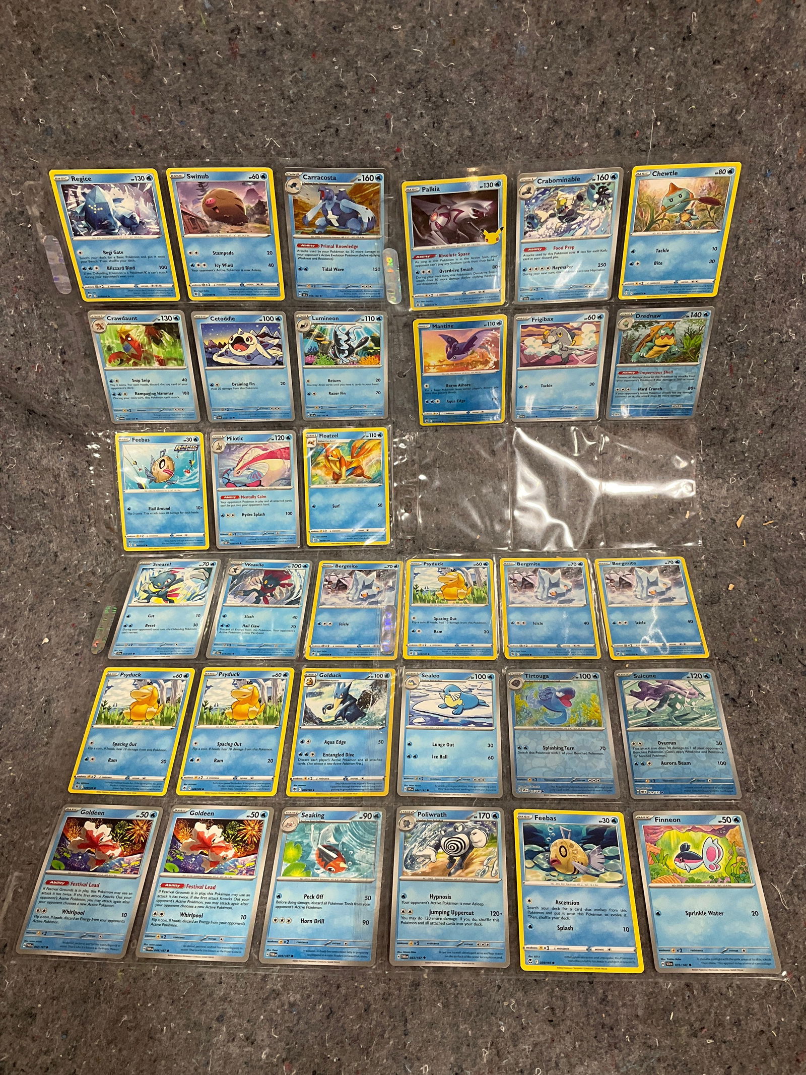 Various Pokemon cards in collector sheets: Various Pokemon cards in collector sheets