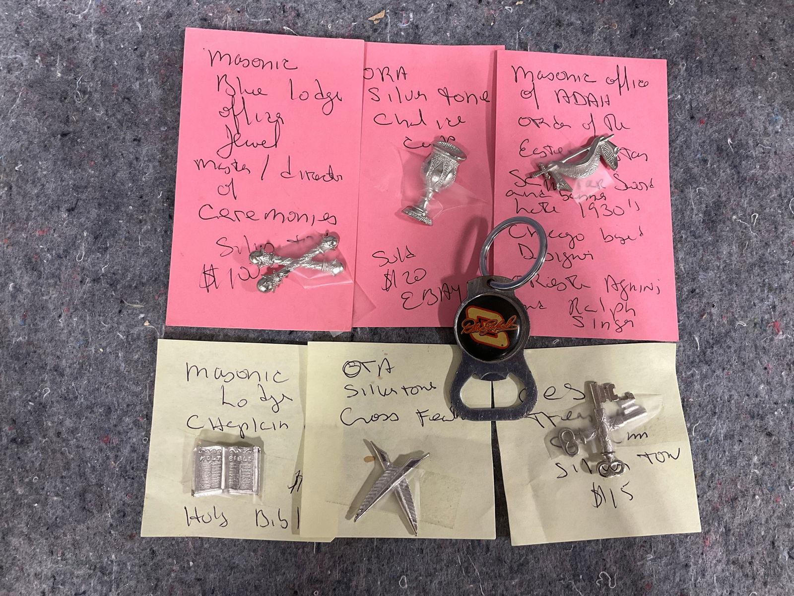 Silver toned charms and Dale Earnhardt bottle opener: Silver toned charms and Dale Earnhardt bottle opener