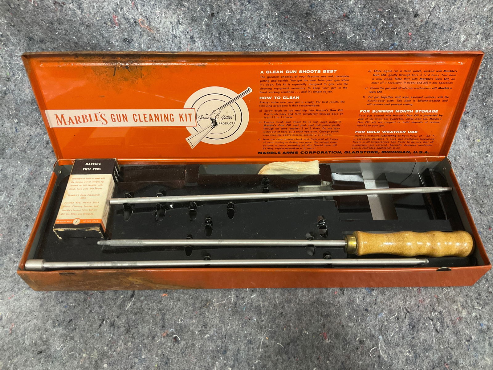 Vintage Marbles gun cleaning kit: Vintage Marbles gun cleaning kit