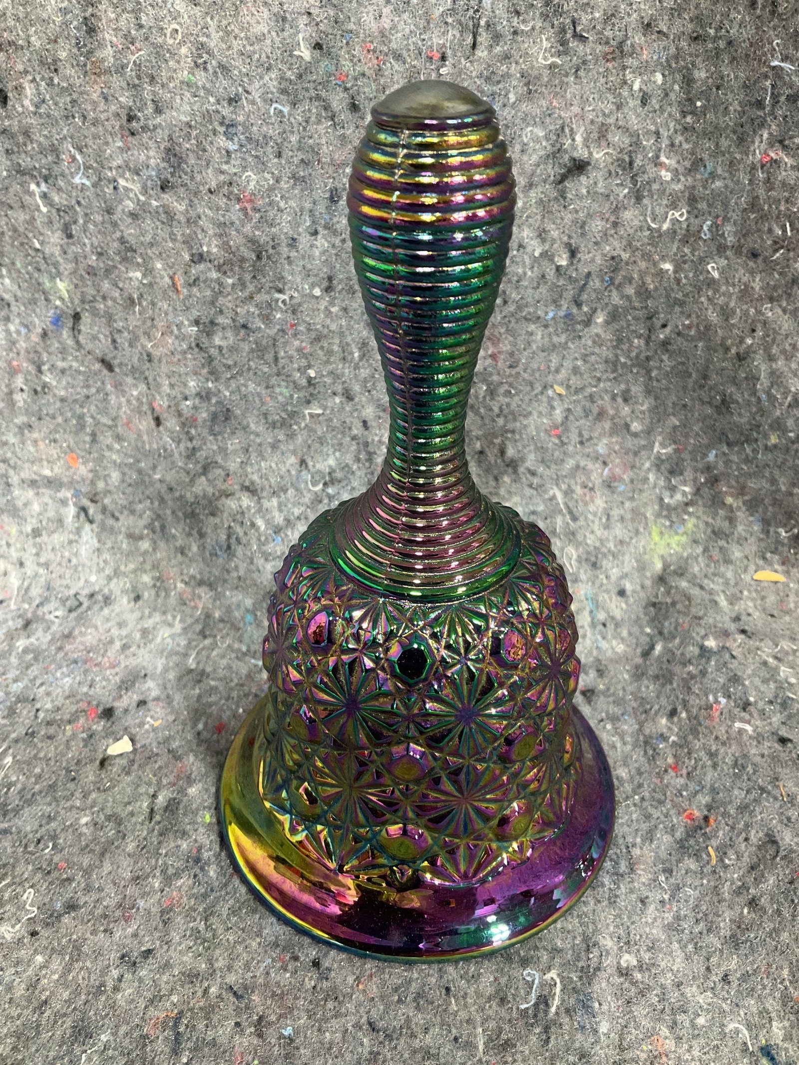 Fenton carnival glass bell(6in tall): Fenton carnival glass bell(6in tall)