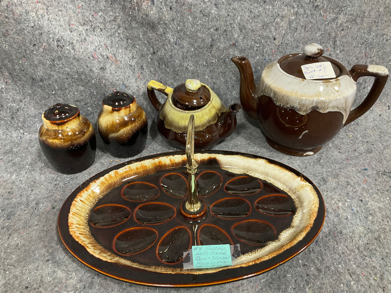 Vintage drip glaze teapots and more(6.5intallest): Vintage drip glaze teapots and more(6.5intallest)