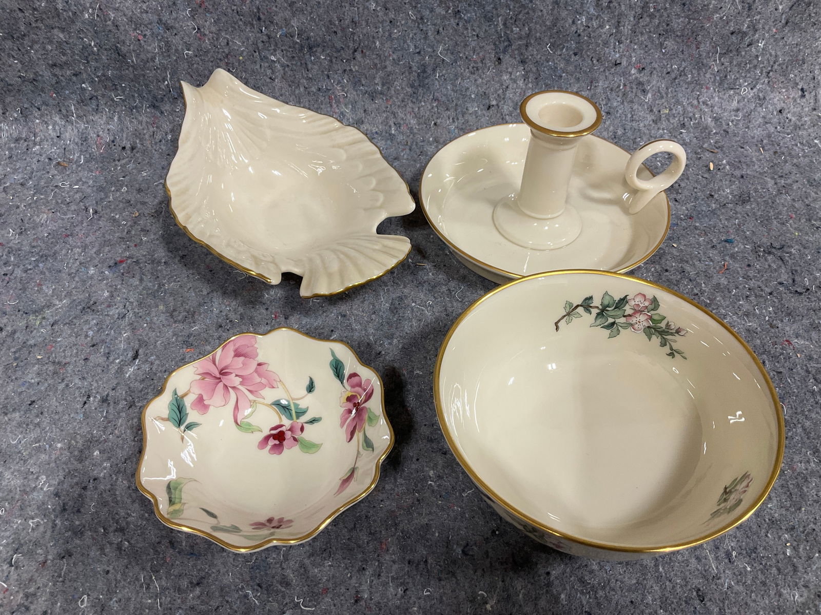 Lenox candleholder(3.5intall) and Lenox bowls: Lenox candleholder(3.5intall) and Lenox bowls