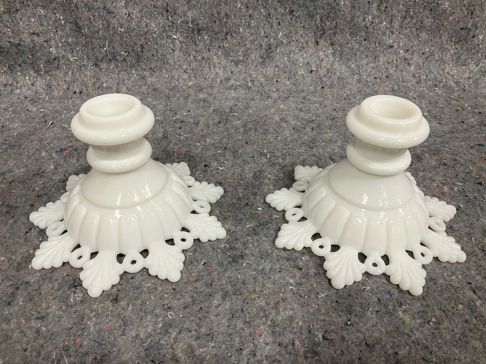 Milk glass candleholders(3.5in tall): Milk glass candleholders(3.5in tall)