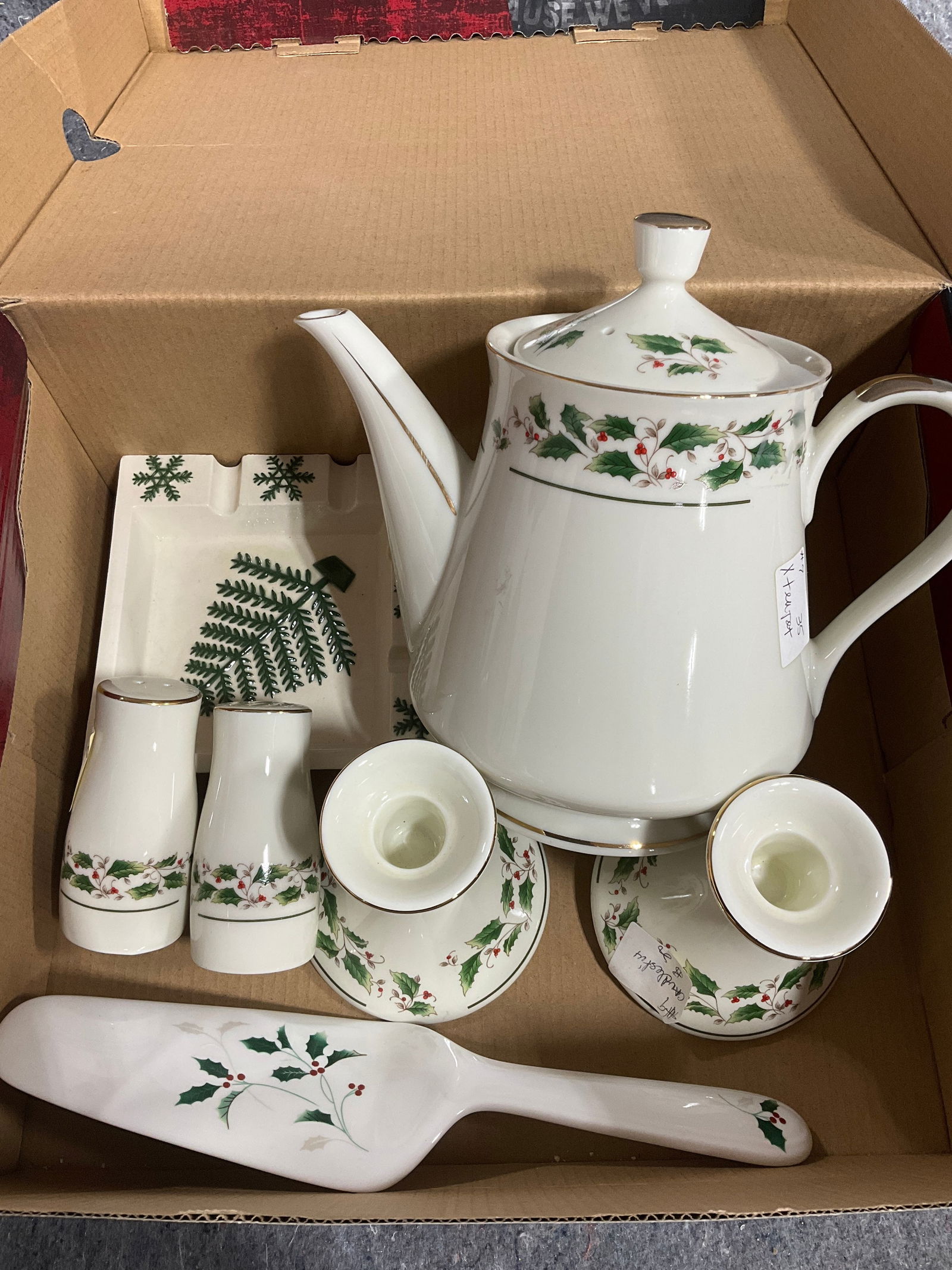 Fine china tea set, ceramic cake server, and more: Fine china tea set, ceramic cake server, and more