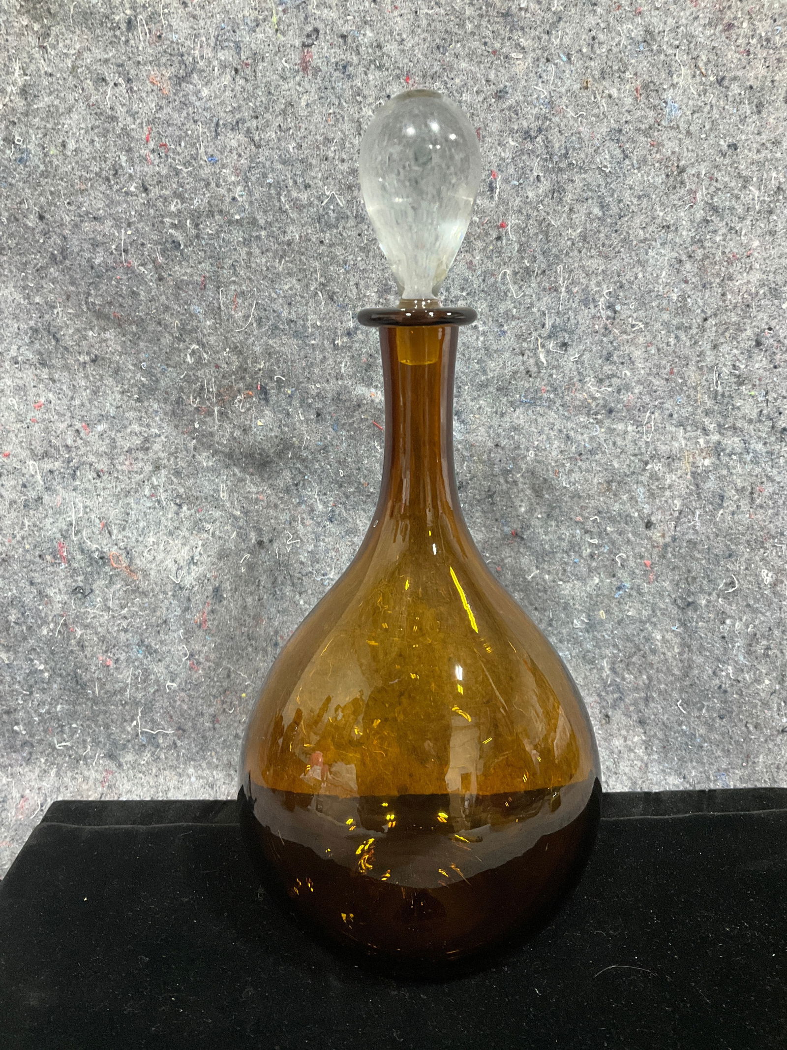 Vintage handblown amber glass decanter(11.5in tall) (1 of 1)