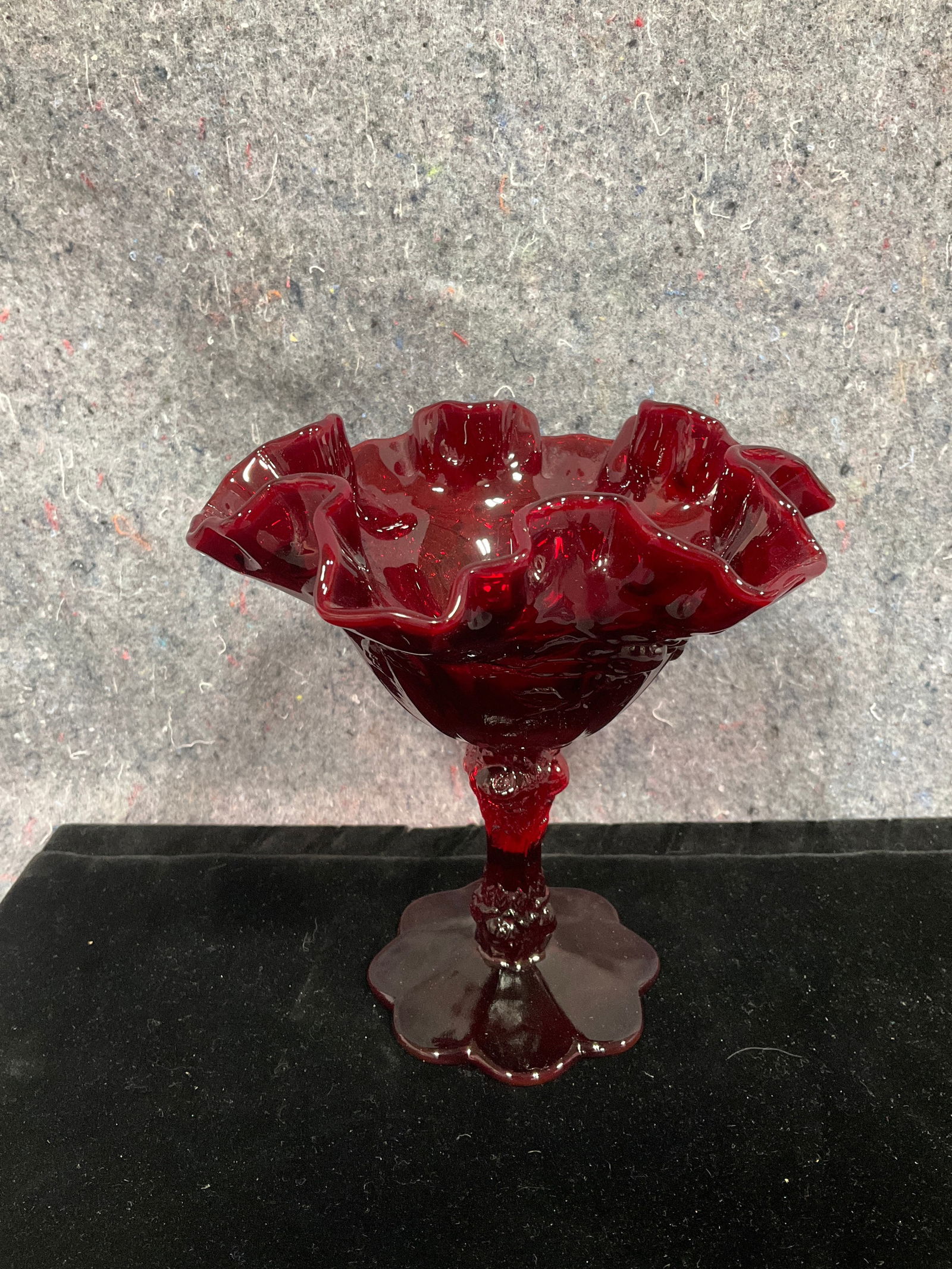 Fenton art glass compote dish(6.5in tall): Fenton art glass compote dish(6.5in tall)