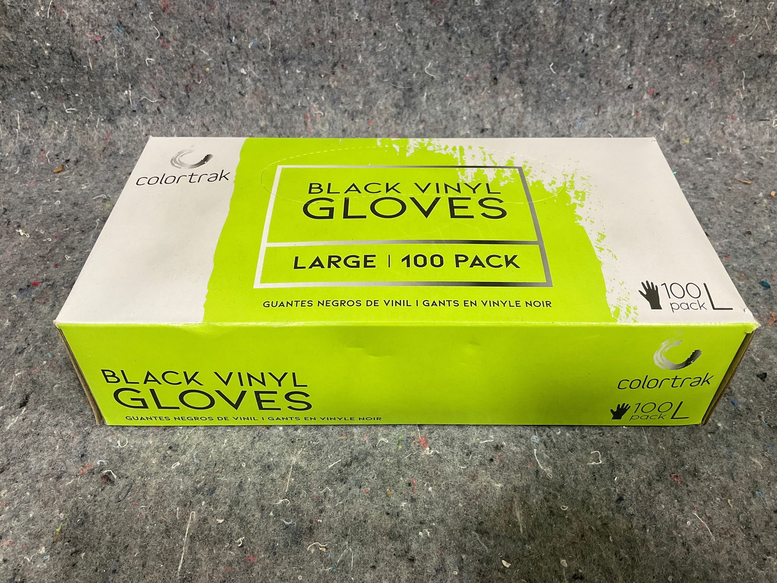 Colortrak black vinyl gloves(L): Colortrak black vinyl gloves(L)