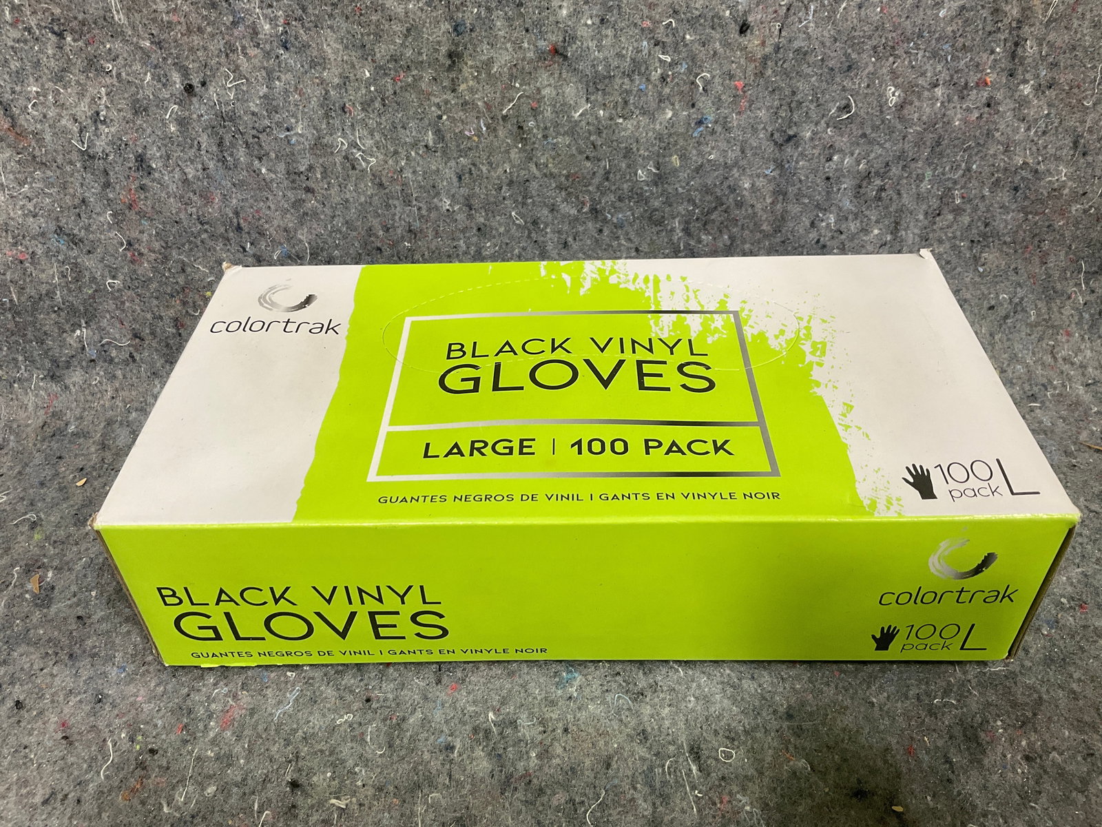 Colortrak black vinyl gloves(L): Colortrak black vinyl gloves(L)