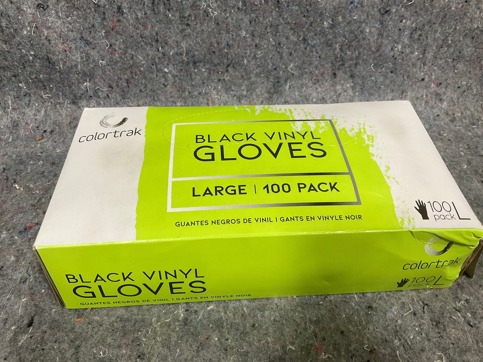 Colortrak black vinyl gloves(L): Colortrak black vinyl gloves(L)