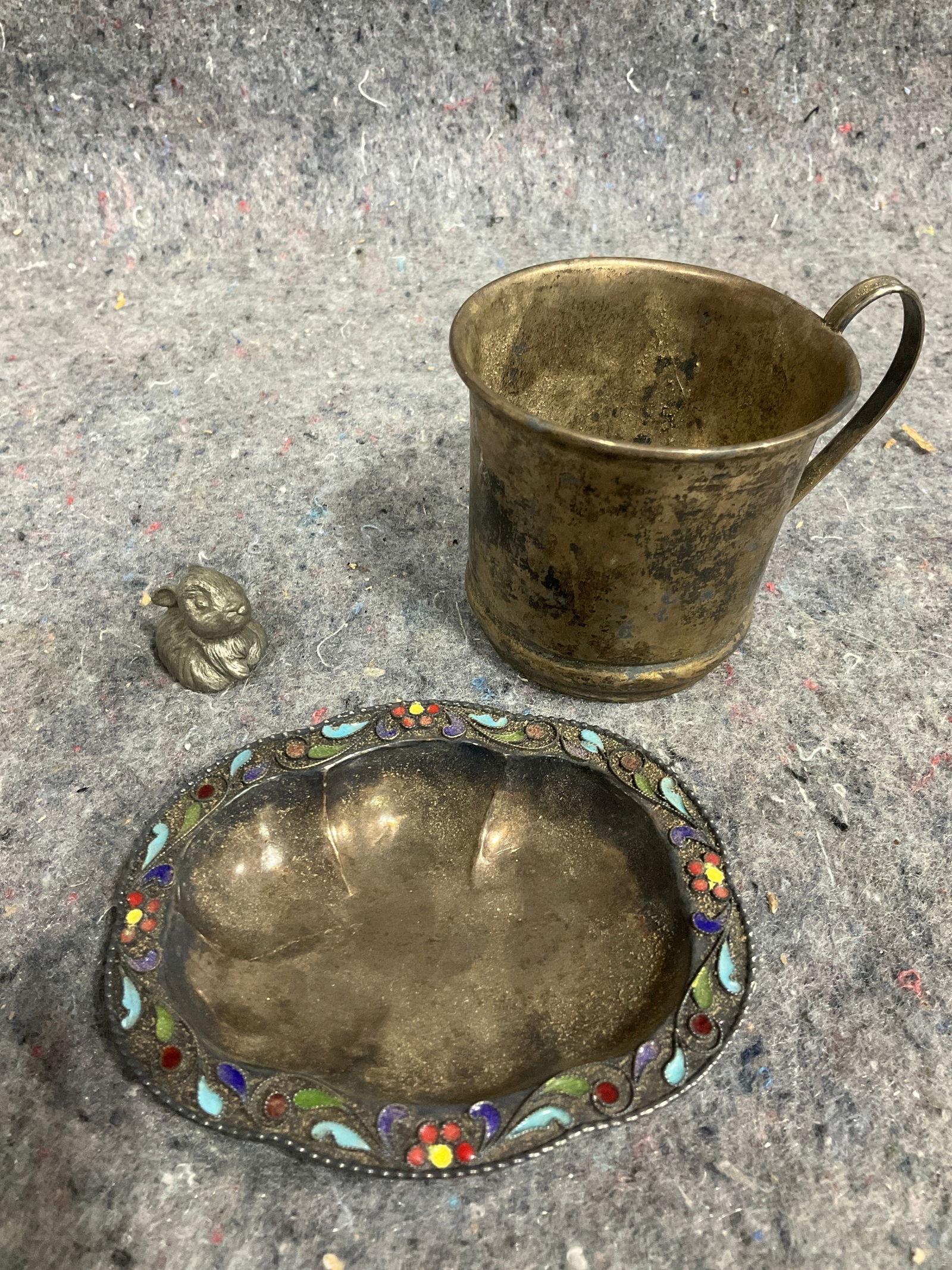 Various sterling and pewter bunny: Various sterling and pewter bunny