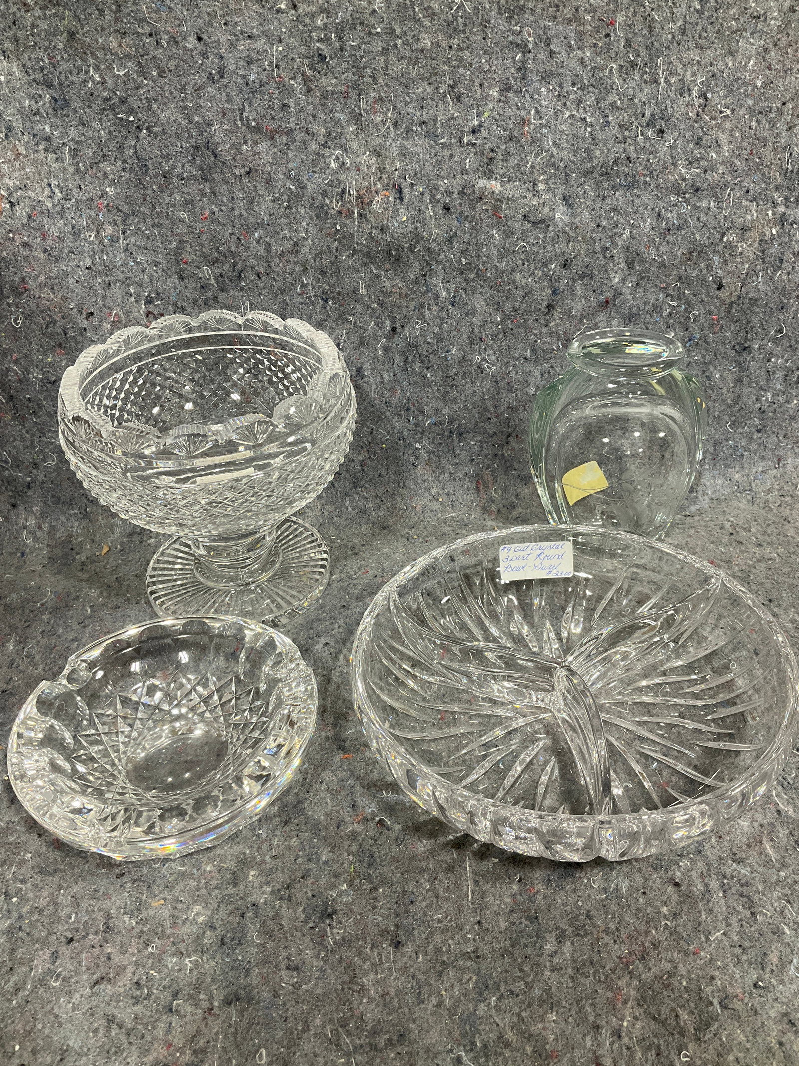 Crystal footed bowl, crystal ashtray, and more(tallest 5.5in) (1 of 1)