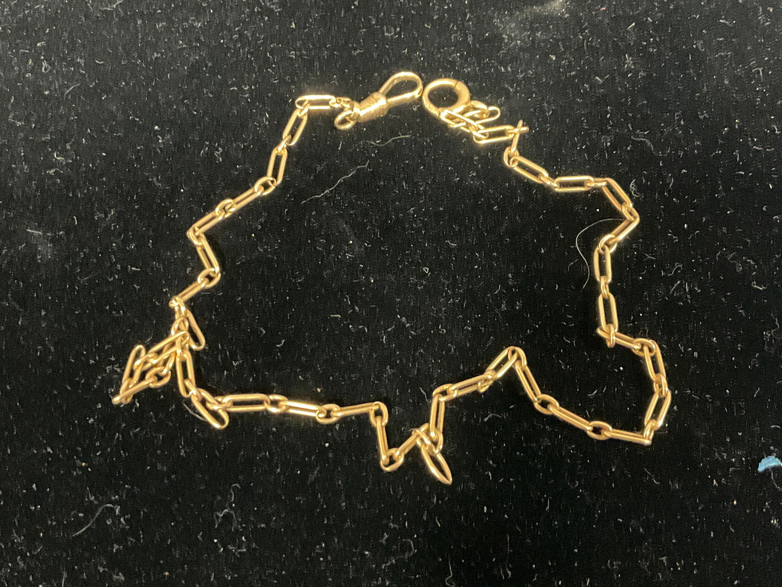 Hallmarked and tested antique 14kt yellow gold watch chain(6.5 grams): Hallmarked and tested antique 14kt yellow gold watch chain(6.5 grams)