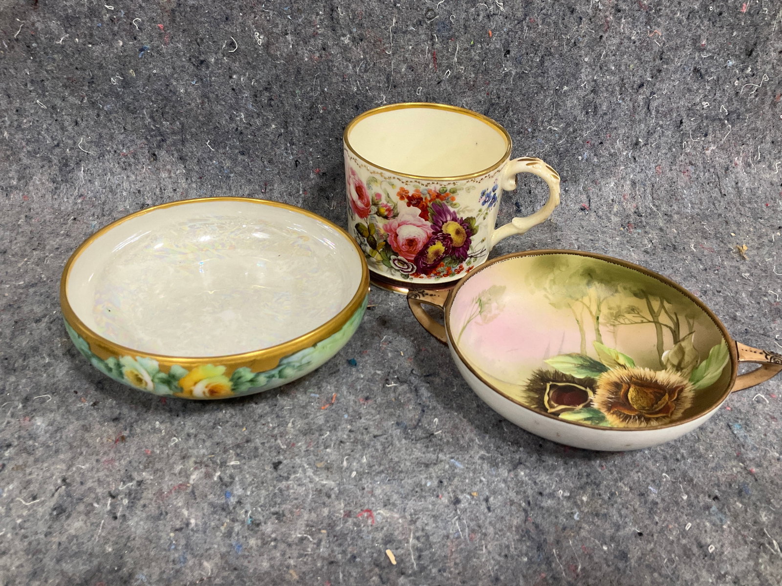 Decorative bowls and ceramic mug(Nippon and more-tallest 3in.): Decorative bowls and ceramic mug(Nippon and more-tallest 3in.)
