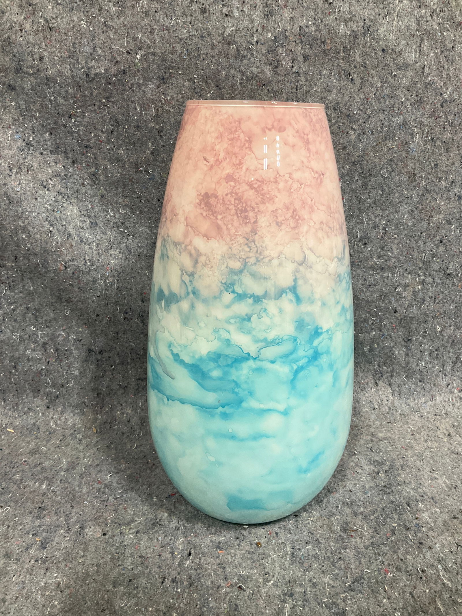 Marbled watercolor art glass vase(14.5in tall): Marbled watercolor art glass vase(14.5in tall)