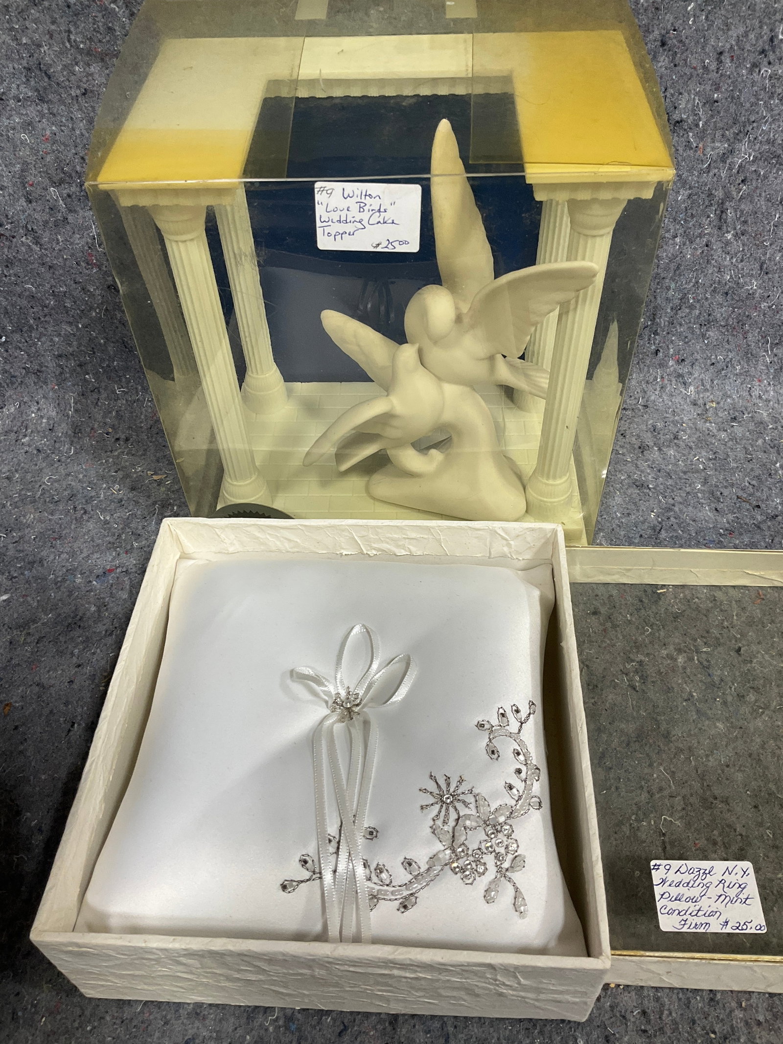 Wilton love birds wedding cake topper and Dazze wedding ring pillow: Wilton love birds wedding cake topper and Dazze wedding ring pillow