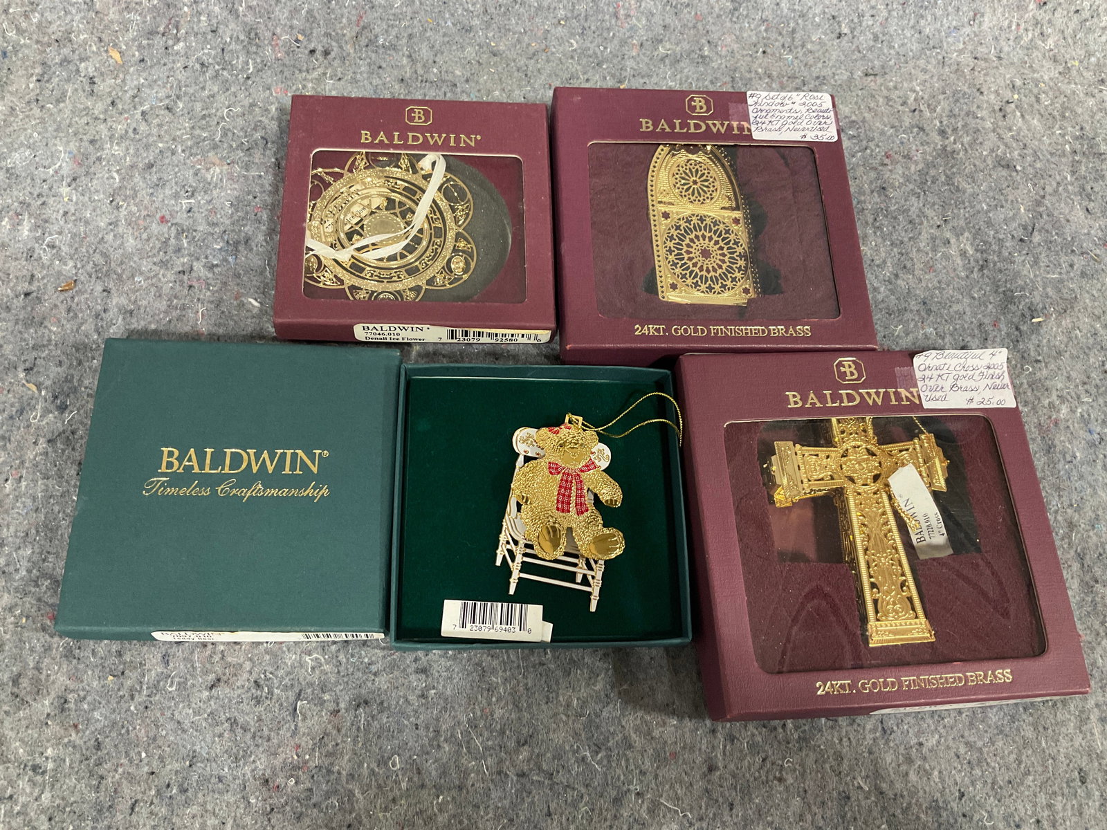 Various Baldwin Brass Ornaments *new in box*: Various Baldwin Brass Ornaments *new in box*