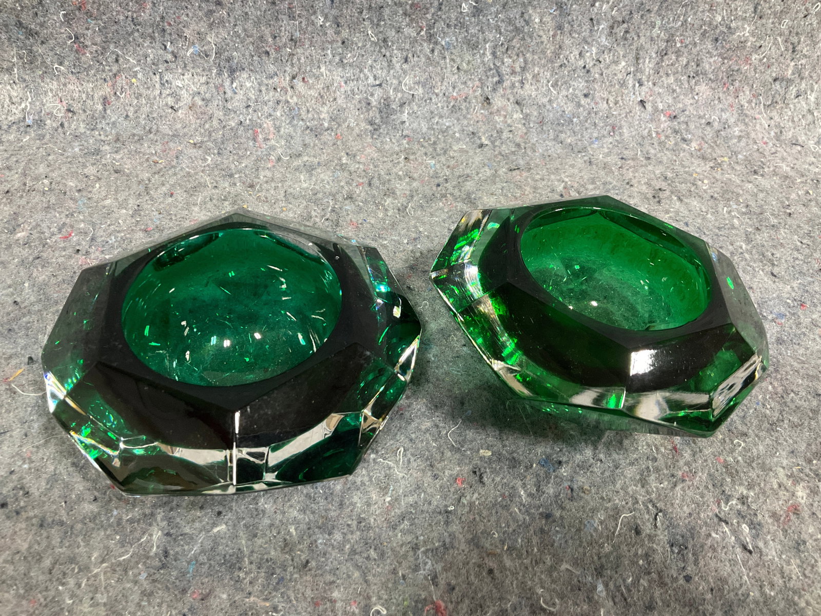 Emerald Art Glass Candle Holders (2.5in Tall): Emerald Art Glass Candle Holders (2.5in Tall)