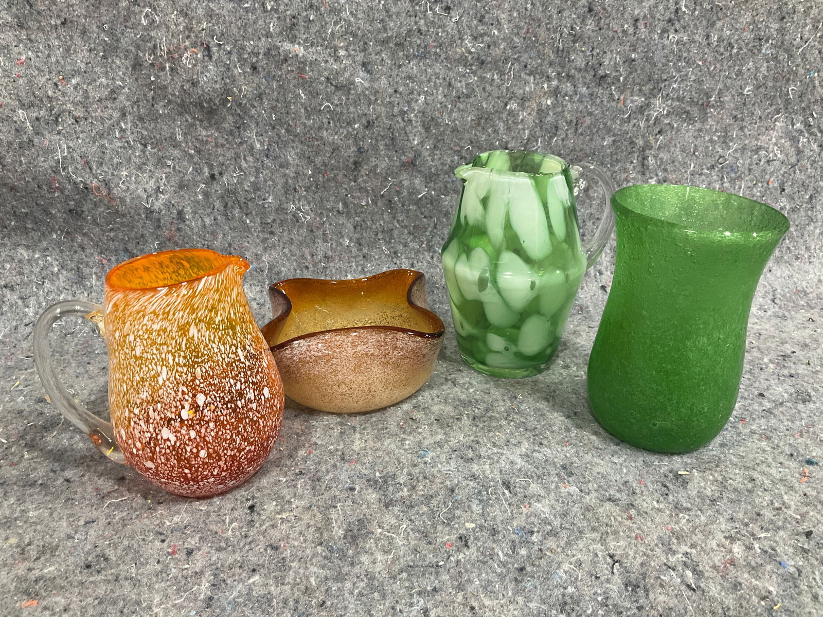 Art Glass Pitchers, Bowl, and more (Tallest - 4.5in): Art Glass Pitchers, Bowl, and more (Tallest - 4.5in)